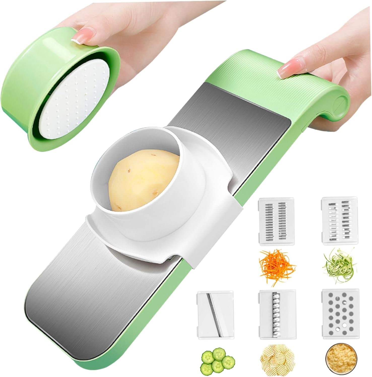 Multifunction Vegetable Cutter Stainless Steel 5 in 1 Washable Home Kitchen Restaurant Chopper Slicer