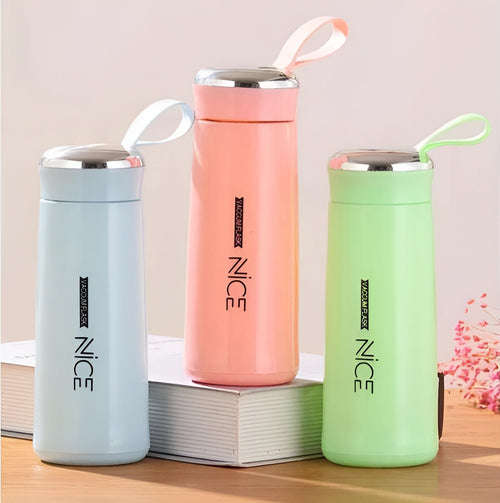 400 ML Insulated Water Bottle For Girls, Boys, Gym - Water Bottle For School - Plastic Water Bottle Sport Water Bottle Double Walled Keep Water Cold /Hot - Water Bottle For Gym