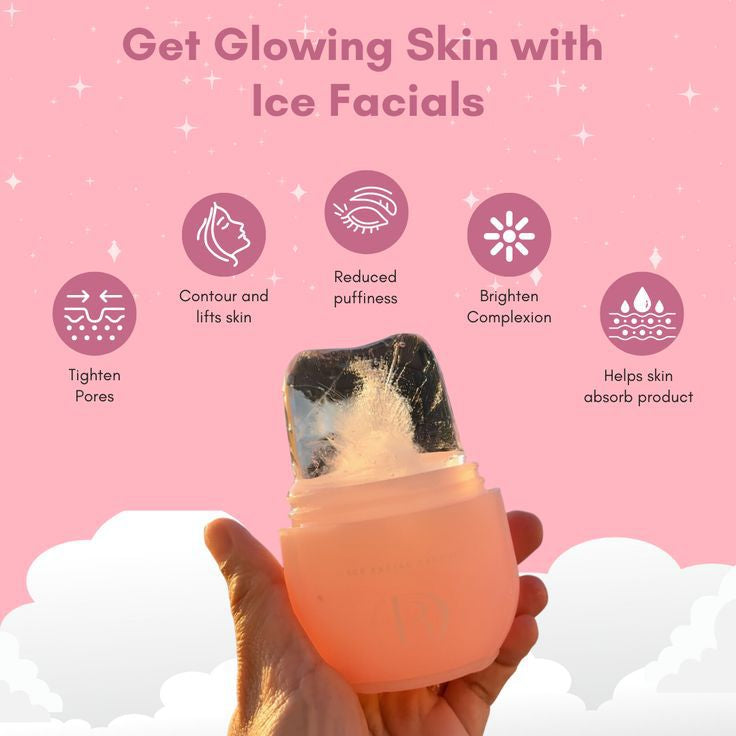 Silicone Ice Roller for Face – Reusable Ice Cube Mold Massager to Reduce Puffiness