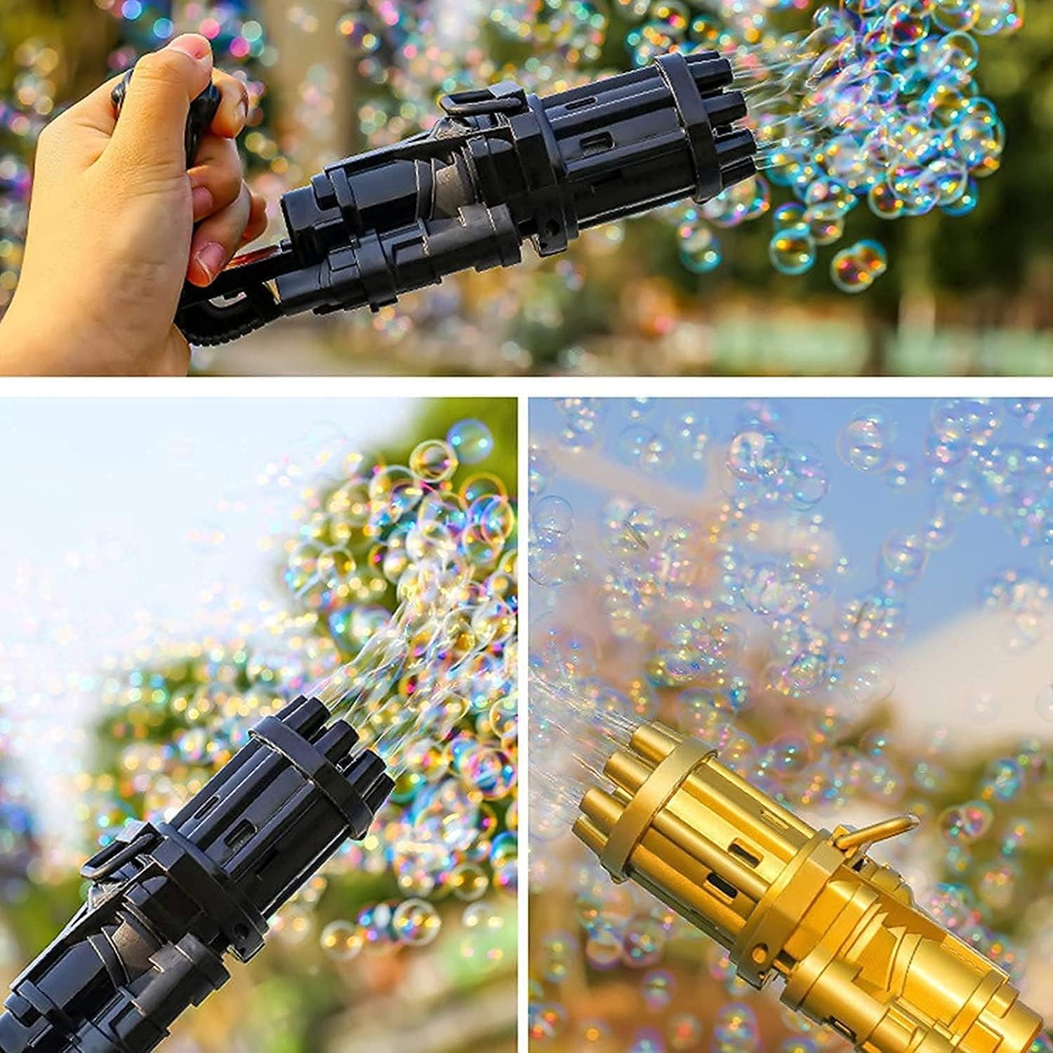 Massive Bubble Gattler Toy With Bubble liquid for Kids - Automatic Electric Bubble Maker Machine