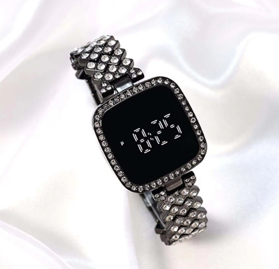 Fancy Diamond Watch For Girls - Partywear Trending Watches for Women and Girl - Rhinestone Style Handwatch In 4 Colors