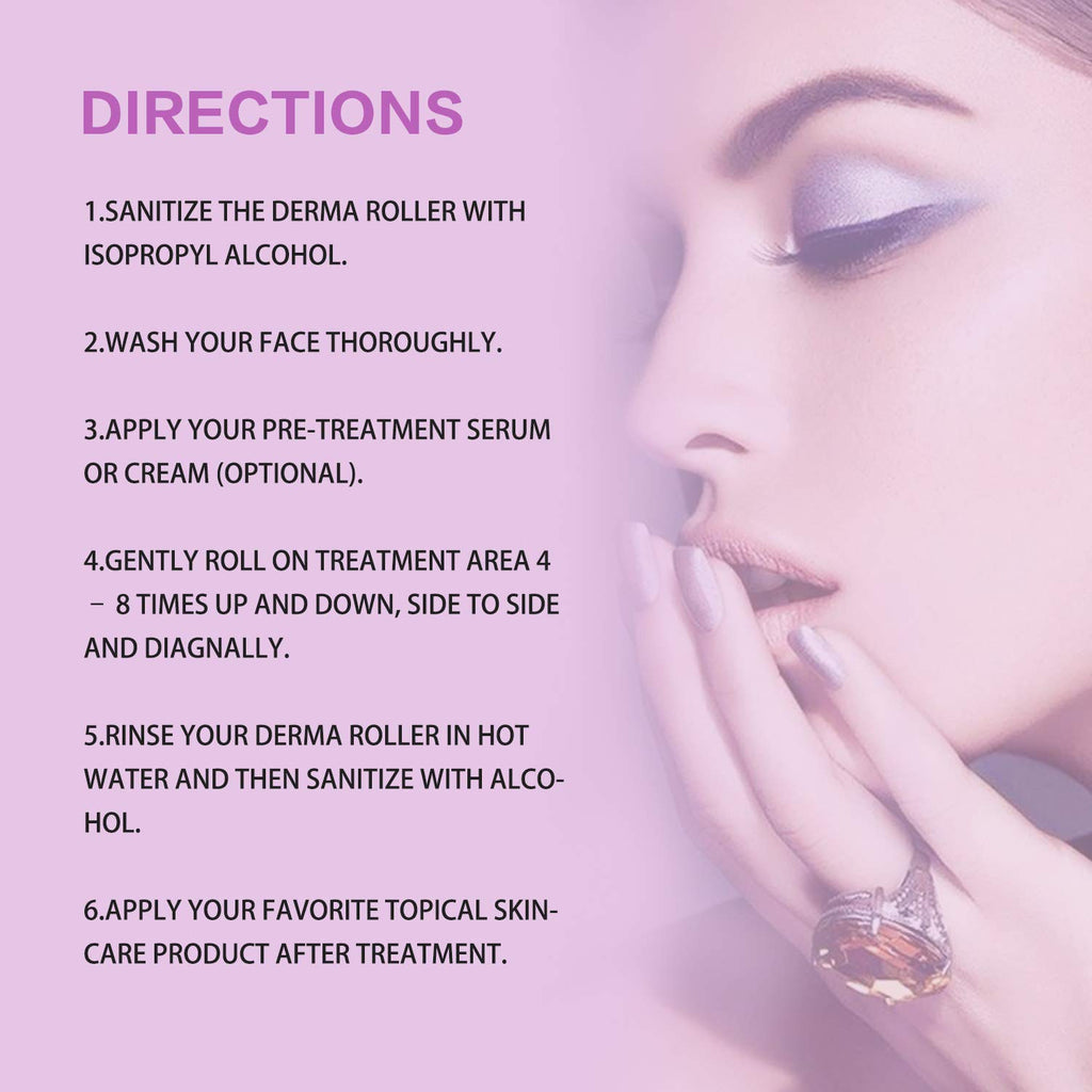Derma Roller for Face Body - 540 Titanium Microneedle Roller for Home Use, Hair Growth 0.5mm