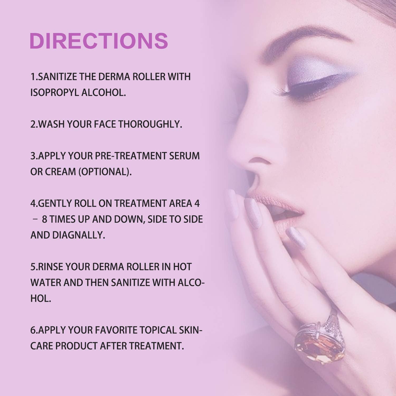 Derma Roller for Face Body - 540 Titanium Microneedle Roller for Home Use, Hair Growth 0.5mm