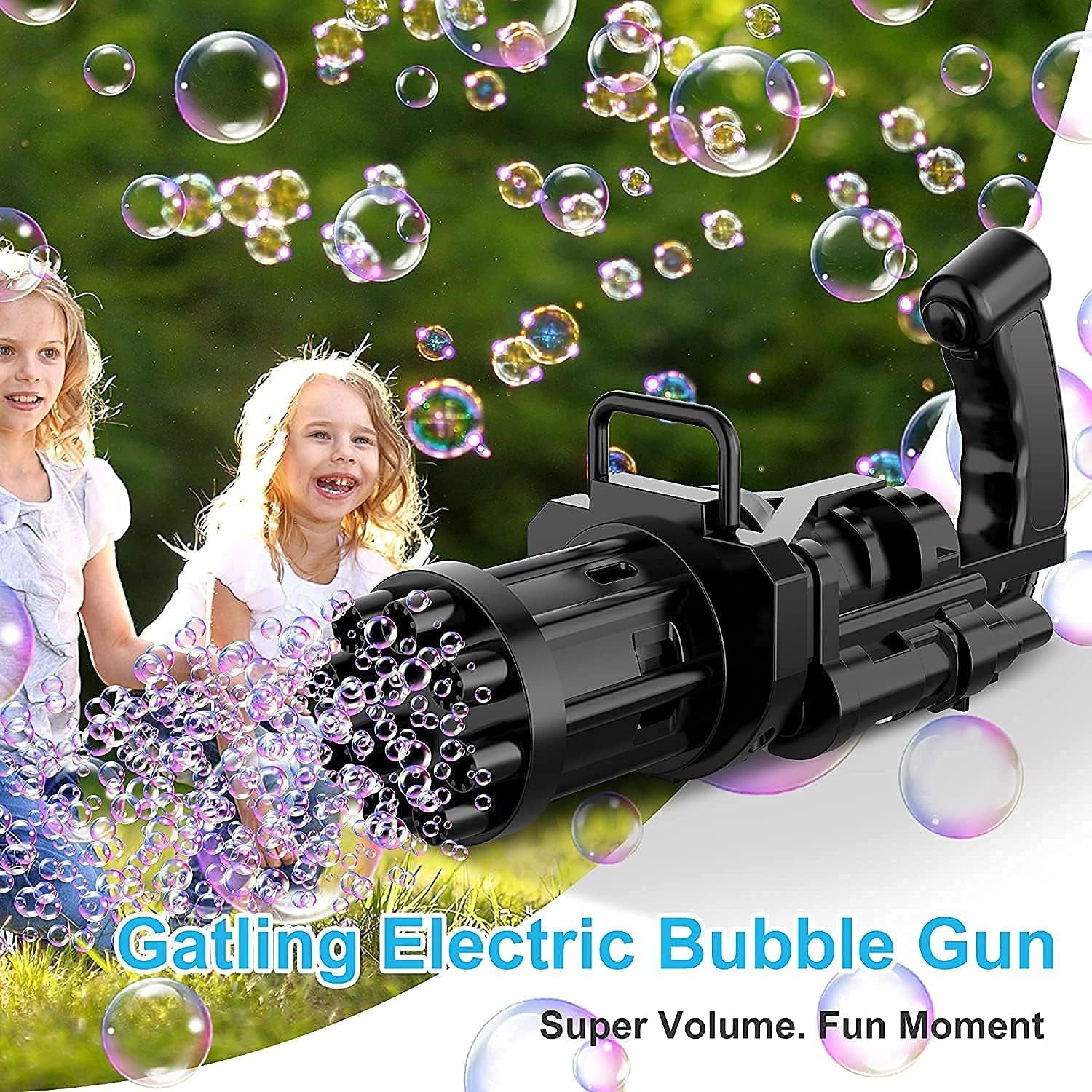 Massive Bubble Gattler Toy With Bubble liquid for Kids - Automatic Electric Bubble Maker Machine