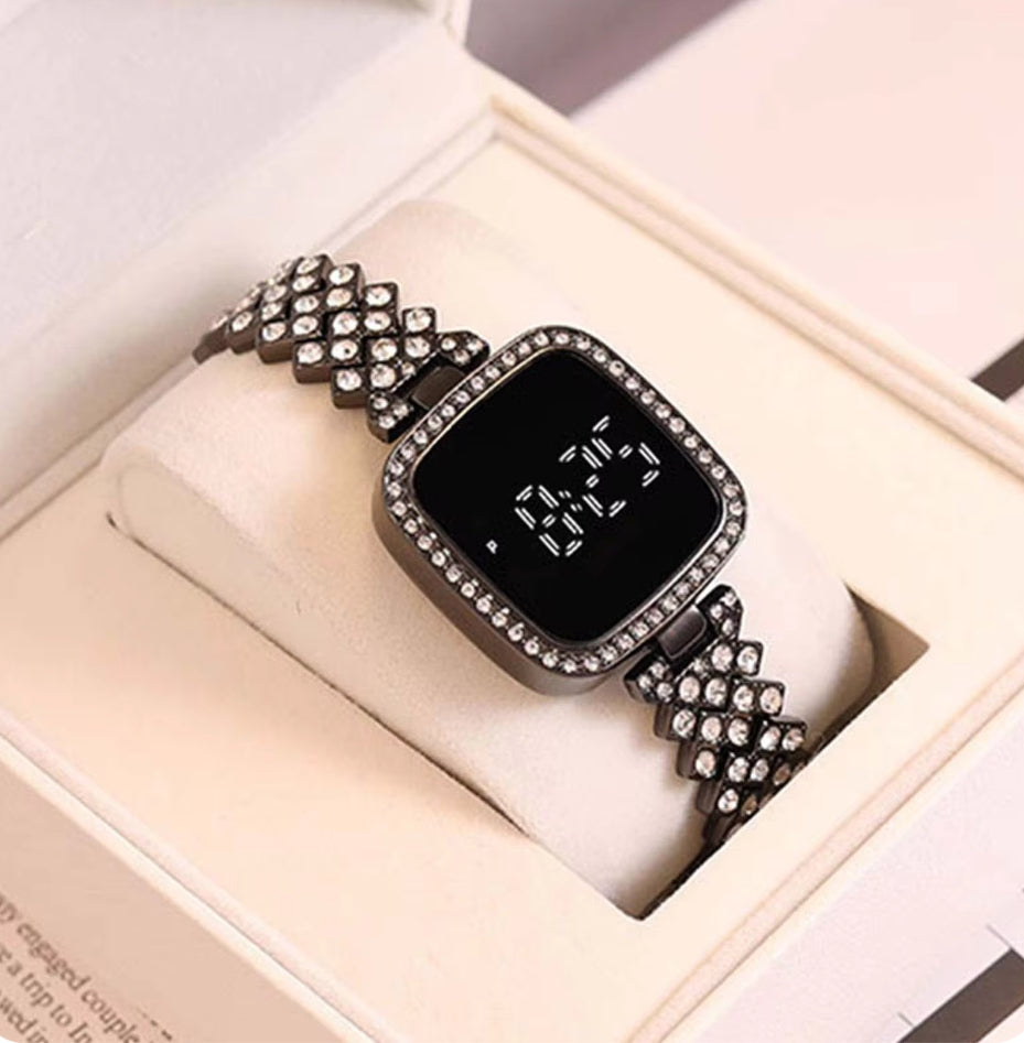 Fancy Diamond Watch For Girls - Partywear Trending Watches for Women and Girl - Rhinestone Style Handwatch In 4 Colors