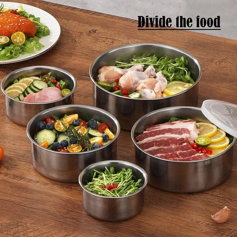 5 in 1 Protect Fresh Box Stainless Steel Ware Food Serving And Storage Containers Airtight Container leak-proof Food box (Multicolor Pack of 1)