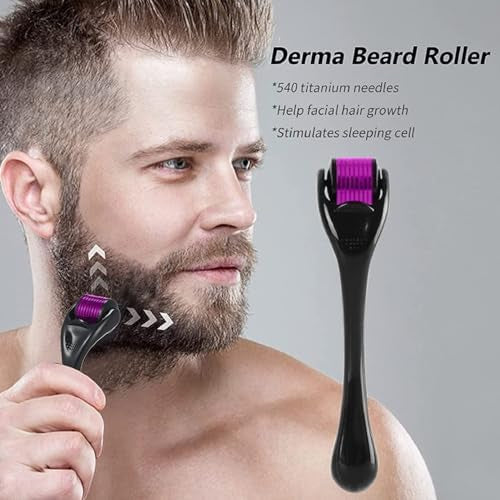 Derma Roller for Face Body - 540 Titanium Microneedle Roller for Home Use, Hair Growth 0.5mm