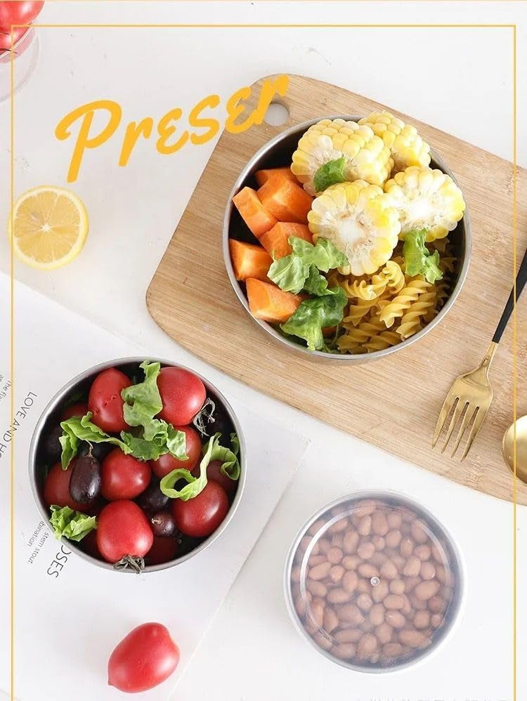 5 in 1 Protect Fresh Box Stainless Steel Ware Food Serving And Storage Containers Airtight Container leak-proof Food box (Multicolor Pack of 1)