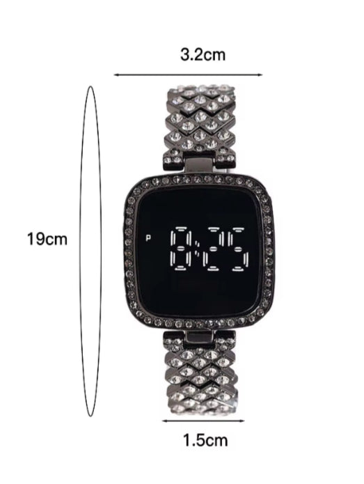 Fancy Diamond Watch For Girls - Partywear Trending Watches for Women and Girl - Rhinestone Style Handwatch In 4 Colors