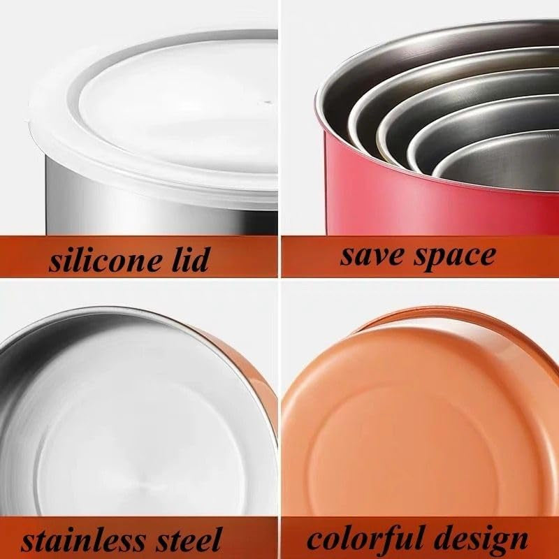 5 in 1 Protect Fresh Box Stainless Steel Ware Food Serving And Storage Containers Airtight Container leak-proof Food box (Multicolor Pack of 1)