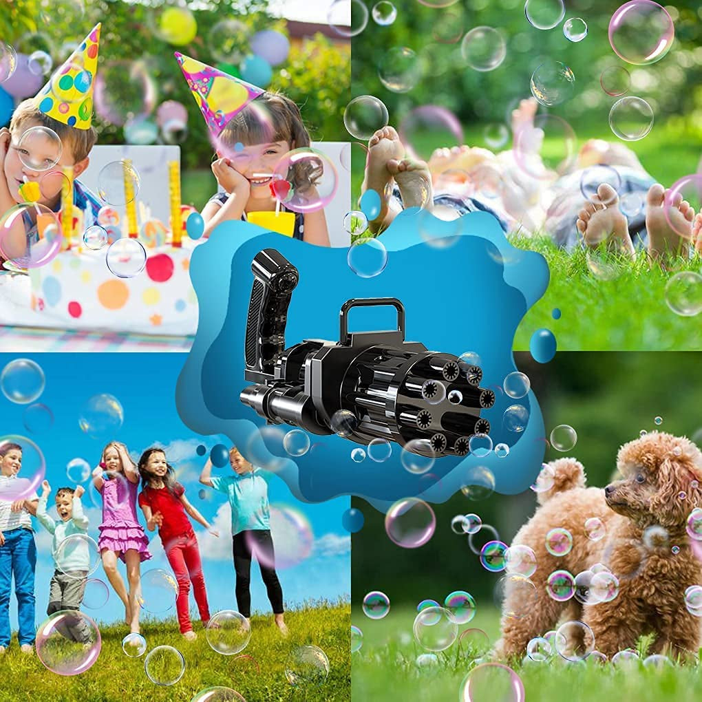Massive Bubble Gattler Toy With Bubble liquid for Kids - Automatic Electric Bubble Maker Machine