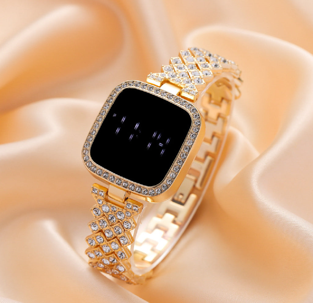 Fancy Diamond Watch For Girls - Partywear Trending Watches for Women and Girl - Rhinestone Style Handwatch In 4 Colors