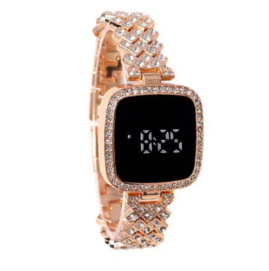 Fancy Diamond Watch For Girls - Partywear Trending Watches for Women and Girl - Rhinestone Style Handwatch In 4 Colors