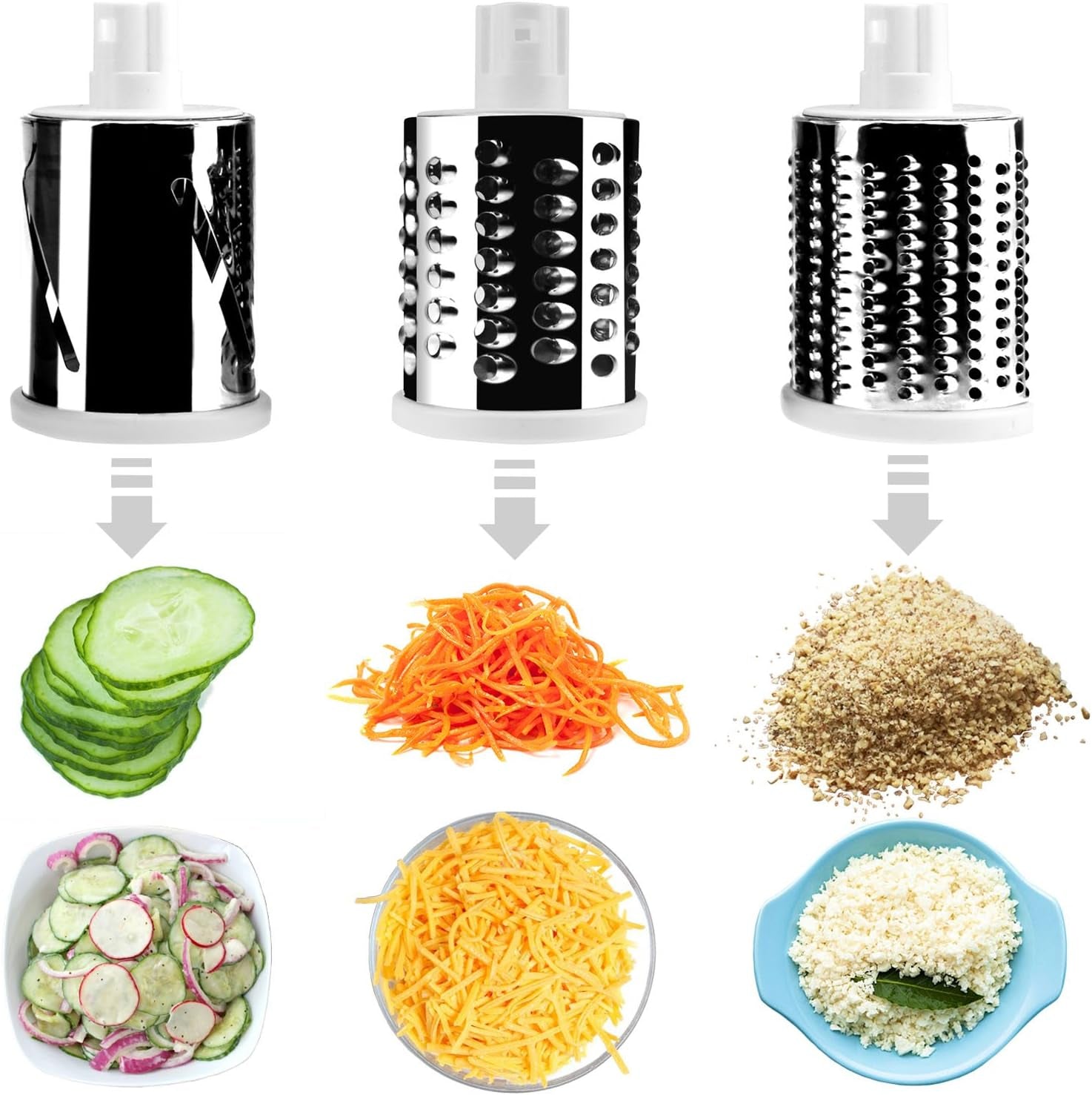 Drum Cutter Vegetable Chopper Speedy Rotary Drum Grater Slicer With Strong-Hold Suction Kitchen Hand Crank Food Cutter-Green