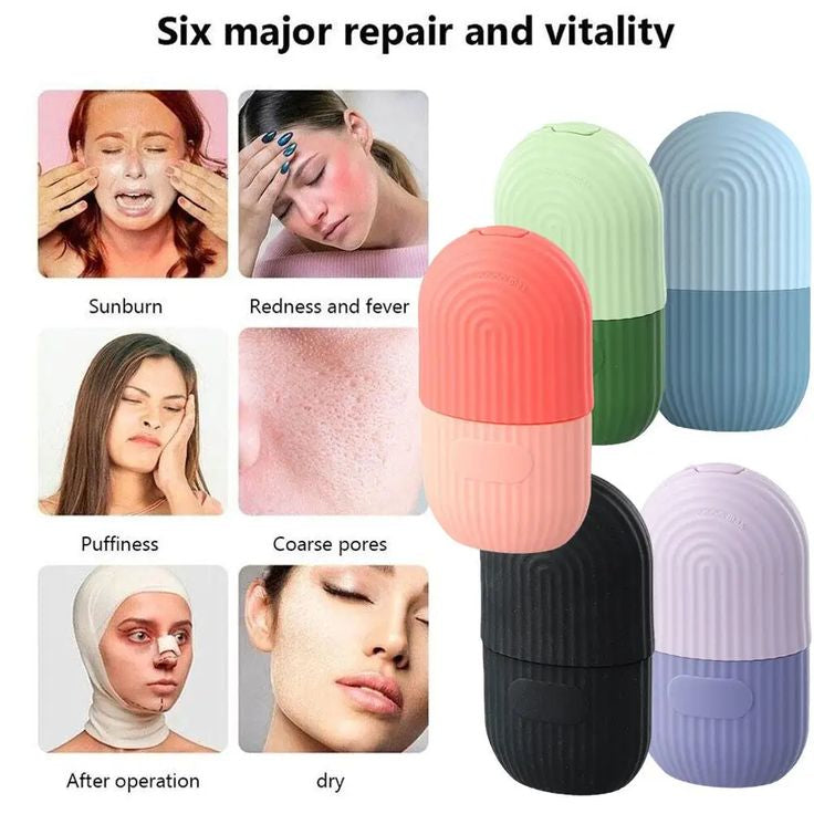 Silicone Ice Roller for Face – Reusable Ice Cube Mold Massager to Reduce Puffiness
