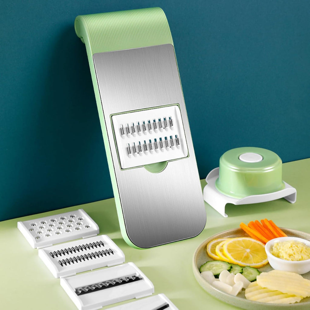 Multifunction Vegetable Cutter Stainless Steel 5 in 1 Washable Home Kitchen Restaurant Chopper Slicer
